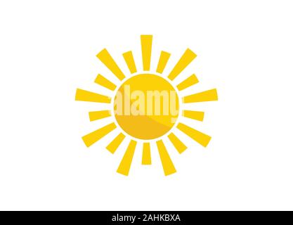 Orange Sun Logo für Ihre Firma, Sunburst Symbol, abstrakte kreative Sun Logo Design, Sommer Sun Logo Stock Vektor