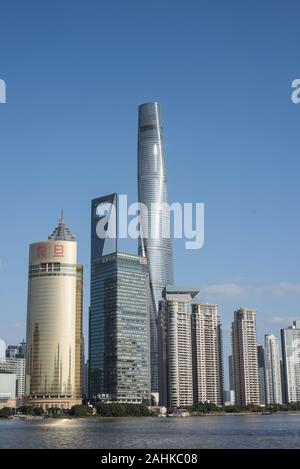 Skyline von Shanghai in China. Stockfoto