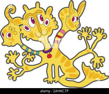 Cute Cartoon gelbe Monster. Illustration für Drucke auf Baby-Kleidung. Stock Vektor