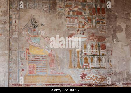 Hieroglyphen, Totentempel der Hatschepsut Stockfoto