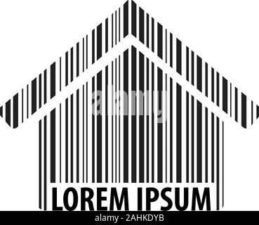 Barcode-Haus, Vektorgrafik Designelement Stock Vektor