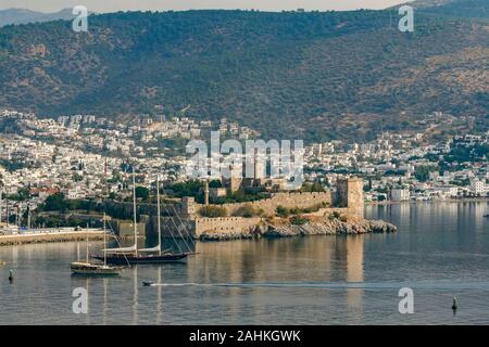 Die Burg von Bodrum, Boote, Hafen Stockfoto