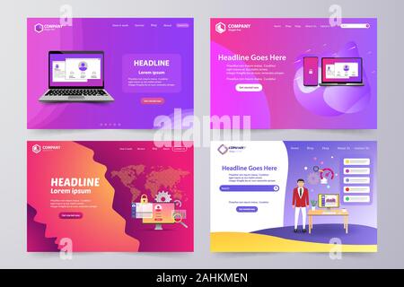 Sammlung der landing page Moderne vektor Thema template Design Stock Vektor