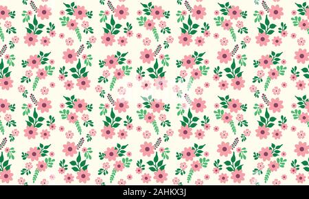 Cute florale Muster Hintergrund, mit Blatt und floralen einzigartige Zeichnung. Stock Vektor