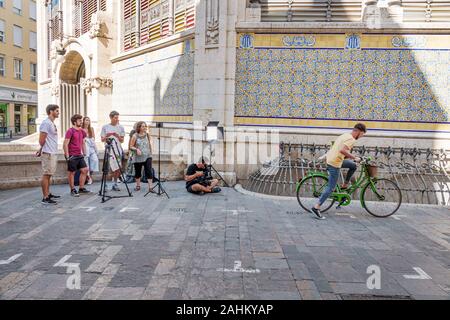 Valencia Spanien, lateinamerikanisches Latino, Ciutat Vella, Altstadt, Altstadt, Mercat Central, Zentralmarkt, Außenansicht, valencianische Jugendstilarchitektur Stockfoto