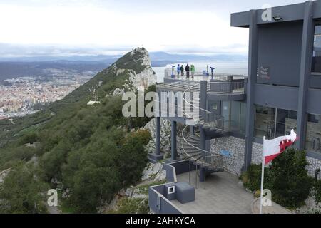 Top Cable Car Station auf dem Rock of Gibraltar Stockfoto