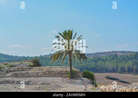 Archäologische Funde in Tel Megiddo National Park, World Heritage Site. Isebels Tal, im Norden Israels Stockfoto