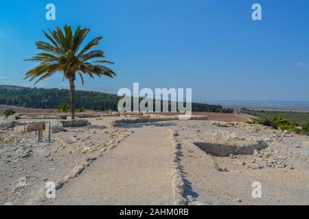 Archäologische Funde in Tel Megiddo National Park, World Heritage Site. Isebels Tal, im Norden Israels Stockfoto