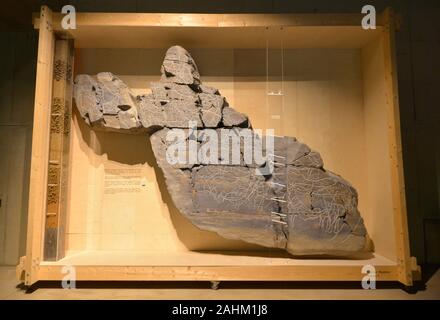 Kopie der Friseu Stein, im Museum für Kunst und Archäologie von Côa Valley, Portugal Stockfoto