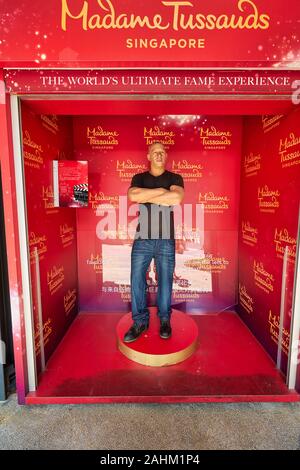 Singapur - ca. April 2019: Vin Diesel Wachs Statue auf Anzeige auf der Insel Sentosa. Stockfoto