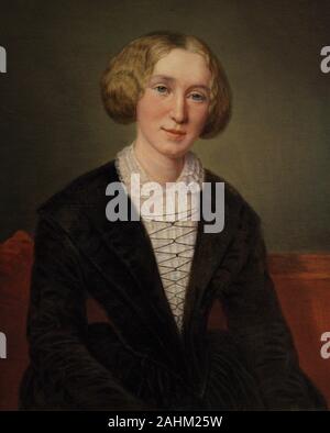 Mary Anne Evans (1819-1880). Más conocida por su pseudónimo George Eliot. Novelista, y periodista traductora inglesa. Retrato realizado por François d'Albert Durade (1804-1886). Oleo sobre lienzo, 1849-1886, basado en una Obra de 1849. National Portrait Gallery. Londres. Inglaterra. Stockfoto