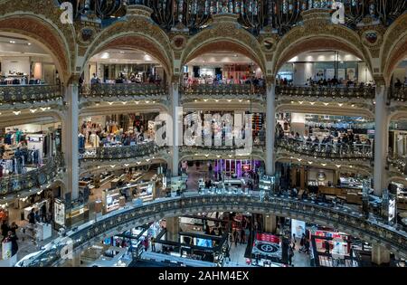 Galeries Lafayette Haussmann, Paris Frankreich Stockfoto