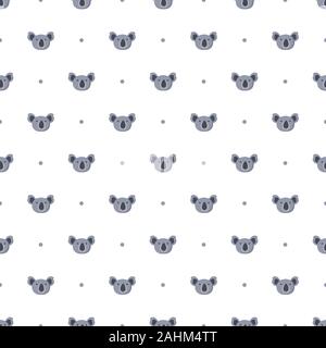 Nahtlose Muster mit niedlichen koala Konzept in den weißen Hintergrund Stock Vektor