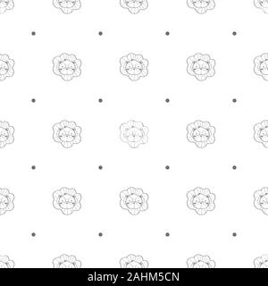 Seamless pattern with cute lion and polka dot in the white backdrop Stock Vektor