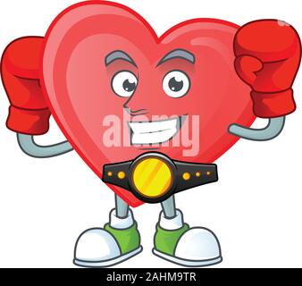 Funny Face Boxing rot Liebe Cartoon Character Design Stock Vektor