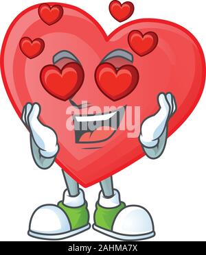 Super niedlich Falling in Love rot Liebe cartoon Charakter Stock Vektor