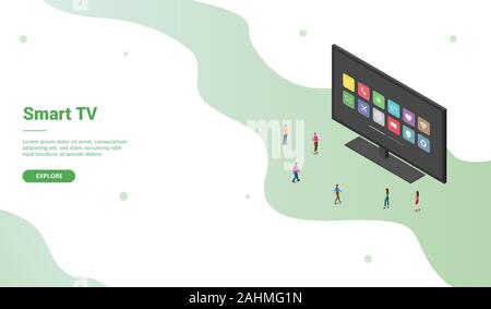 Smart tv Apps Symbol mit modernen isometrische Stil für Website Landung homepage Vorlage - Vector Illustration Stockfoto