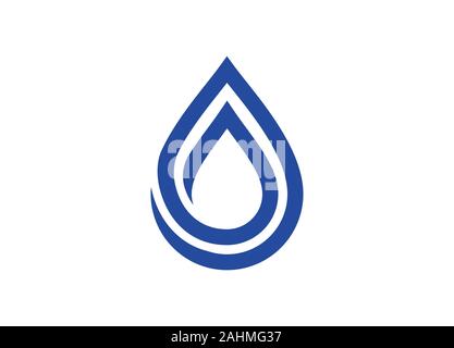 Abstrakte Wassertropfen logo Symbol auf weißem Hintergrund, Wasser tropfen Logo Vorlage. Natürliche Tropfen Wasser Spa Logo Vorlage Illustration Design Stock Vektor