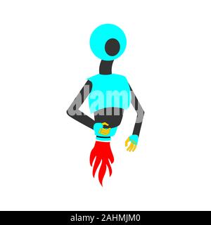 Roboter Charakter Bündel eingerichtet. Minimalistische Flat Style. editable Vector für Illustration, Kinder Buch. Dick, Dünn, Groß, Humanoide, insekt Robotik Stock Vektor