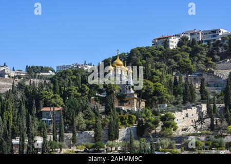Kirche St. Maria Magdalena im Garten Gethsemane. Die Hauptkirche der Gethsemane Kloster von Bethanien Gemeinschaft von der Auferstehung Christi, Jerusalem, ICH Stockfoto