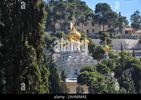 Kirche St. Maria Magdalena im Garten Gethsemane. Die Hauptkirche der Gethsemane Kloster von Bethanien Gemeinschaft von der Auferstehung Christi, Jerusalem, ICH Stockfoto