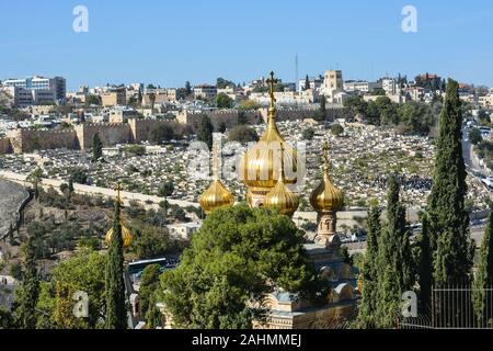 Kirche St. Maria Magdalena im Garten Gethsemane. Die Hauptkirche der Gethsemane Kloster von Bethanien Gemeinschaft von der Auferstehung Christi, Jerusalem, ICH Stockfoto