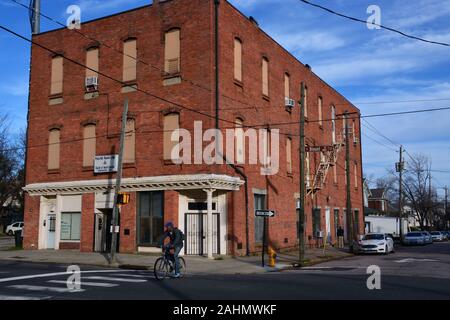 Die Prince Hall Masonic Lodge befindet sich Verbrettert am südlichen Ende der Innenstadt von Raleigh, North Carolina. Stockfoto