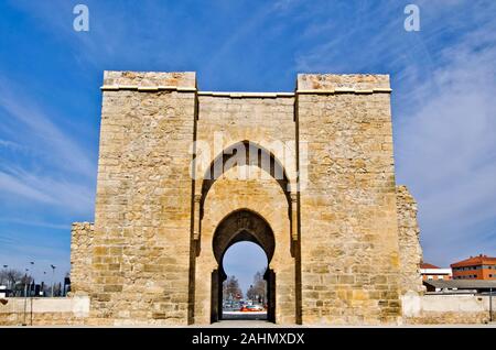 Puerta de Toledo Tor in Ciudad Real Relikte der arabischen Geschichte des 14.Jahrhunderts, Kastilien La Mancha, Spanien Stockfoto