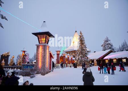 Finnische Rovaniemi eine Stadt in Finnland und der Region Lappland, Santa Claus Village am Polarkreis Stockfoto