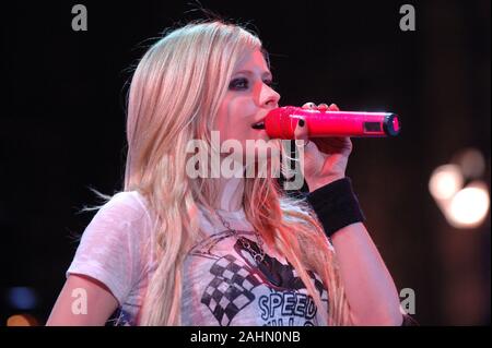 Catania Italien 06/29/2007: Avril Lavigne im Konzert während der musikalischen Ereignis 'Festivalbar 2007". Stockfoto