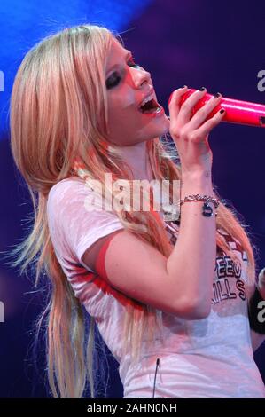 Catania Italien 06/29/2007: Avril Lavigne im Konzert während der musikalischen Ereignis 'Festivalbar 2007". Stockfoto