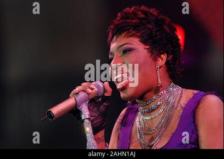 Milano Italien 14.06.2007, Domplatz: Macy Gray im Konzert während der musikalischen Ereignis 'Festivalbar 2007". Stockfoto