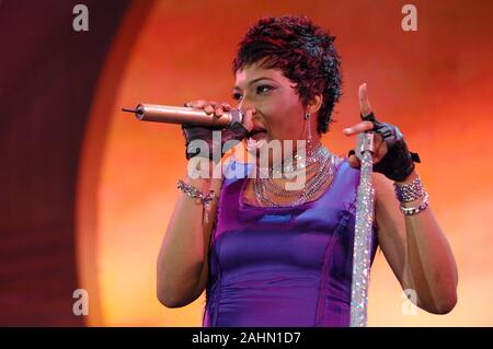 Milano Italien 14.06.2007, Domplatz: Macy Gray im Konzert während der musikalischen Ereignis 'Festivalbar 2007". Stockfoto