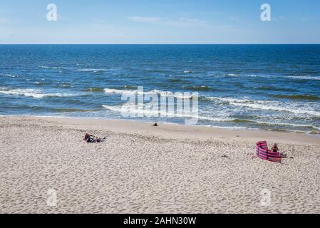 Strand im Nationalpark Wolin auf der Insel Wolin in der Woiwodschaft Westpommern in Polen Stockfoto