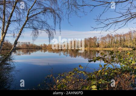 Viersen-Born - Blick auf See geboren mit ruhigen Wasser,Rnine Westfalen, Deutschland, 30.12.2019 Stockfoto