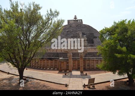 Sanchi Stupa, Sanchi, Madhya Pradesh, Indien. Stockfoto