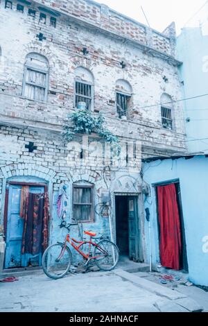 Haus in der blauen Stadt Jodhpur, Indien Stockfoto