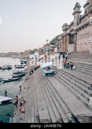 Varanasi Ghats in Indien Stockfoto