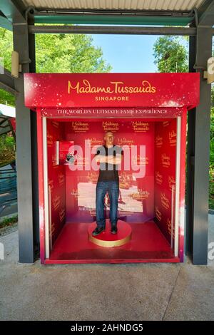 Singapur - ca. April 2019: Vin Diesel Wachs Statue auf Anzeige auf der Insel Sentosa. Stockfoto