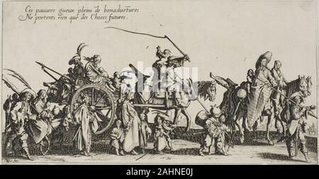 Jacques Callot. Die Bohemiens marschieren die Nachhut, von den Bohemiens. 1612 - 1635. Frankreich. Radierung mit Burin auf Papier Stockfoto