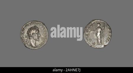 Antike römische. Denar (Münze), Kaiser Antoninus Pius. 160 AD. Römische Reich. Silber Stockfoto