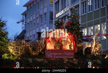 Stuttgarter Stäffele Abschaltdruck auf Weihnachtsmarkt Stockfoto