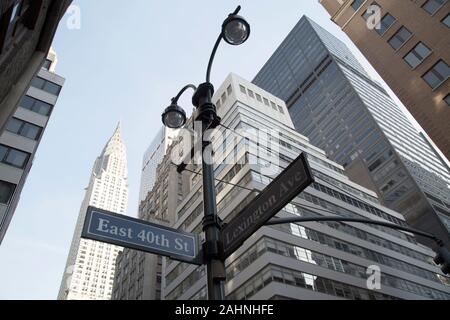 Das Chrysler Building in der Turtle Bay Nachbarschaft auf der East Side von Manhattan, New York City, New York, USA Stockfoto