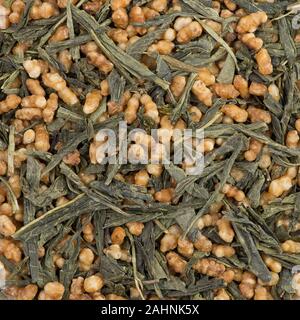 Genmaicha grüner Tee mit Reis Stockfoto