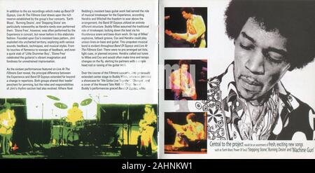 CD: Jimi Hendrix: "Live at the Fillmore East", die sich auf Erfahrung Hendrix am 23. Februar 1999 veröffentlicht. Stockfoto