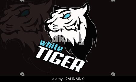 Weißer Tiger face Art Logo Design Stock Vektor