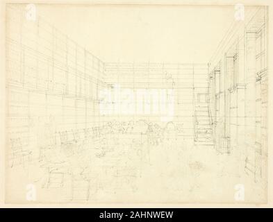 Charles Augustus Pugin. Studie der Royal Institution, Albemarle Street, vom Mikrokosmos von London. 1807 - 1809. England. Graphit auf Creme webte Papier Stockfoto