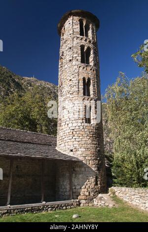 Kirche Santa Coloma, Andorra la Vella, Andorra. Stockfoto