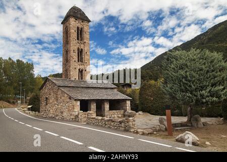 Kirche Sant Miquel von Engolasters, Escaldes-Engordany, Andorra. Stockfoto