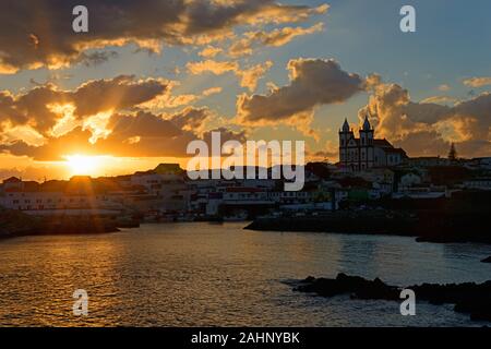 Sonnenuntergang, Sao Mateus de Calheta, Terceira, Azoren, Portugal Stockfoto